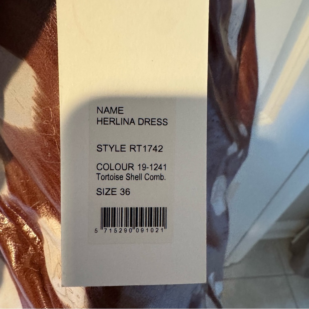 NWT Rotate Herlina Embossed Animal-Print Faux Leather Mini Dress | Size 36 - Picture 5 of 8